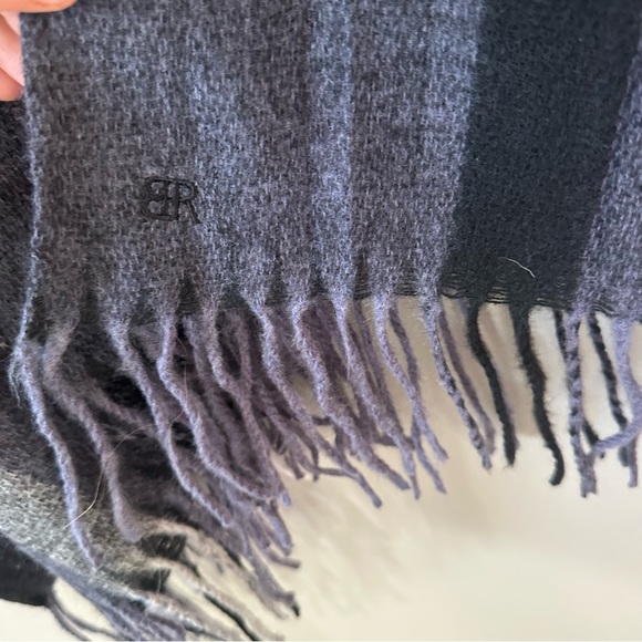 NWT Banana Republic Cashmere Blend Plaid Fringe Wrap One Size - Picture 7 of 8